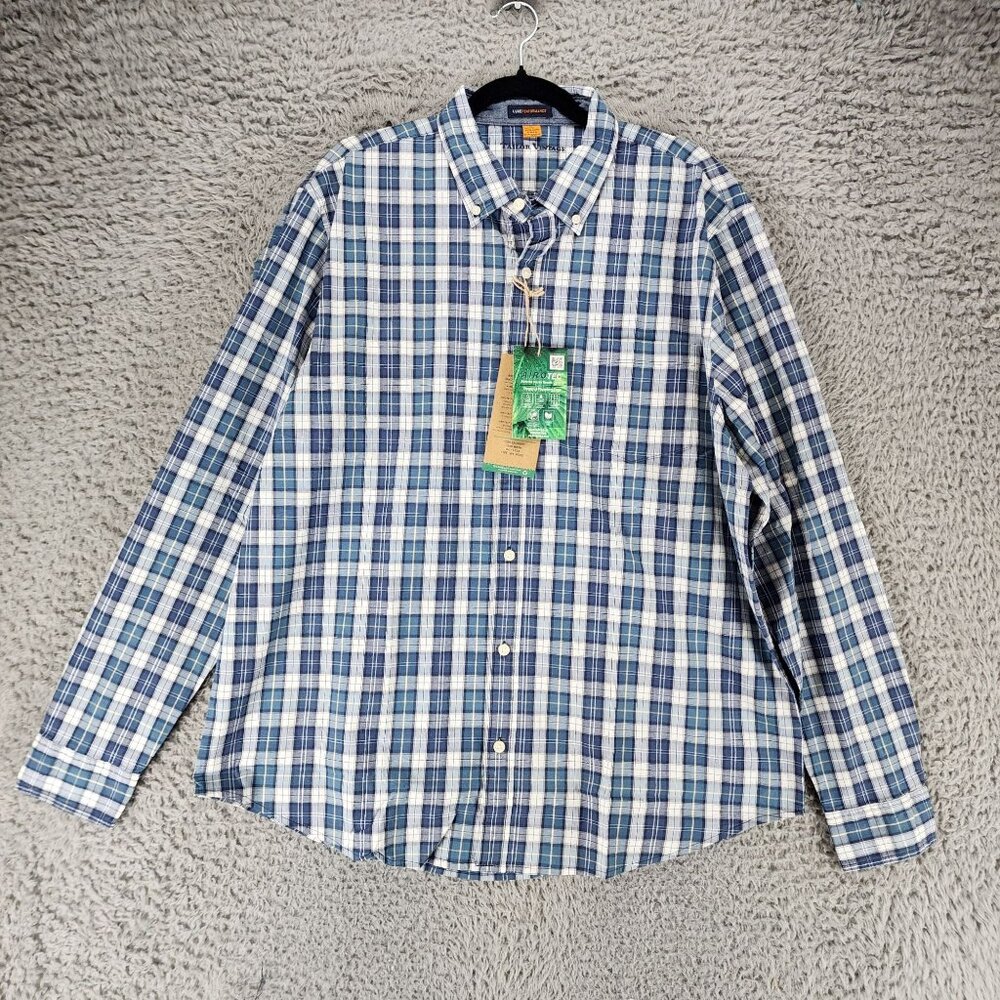 Tailor Vintage Shirt Mens XL Blue Plaid Long Sleeve Button Up *NWT*